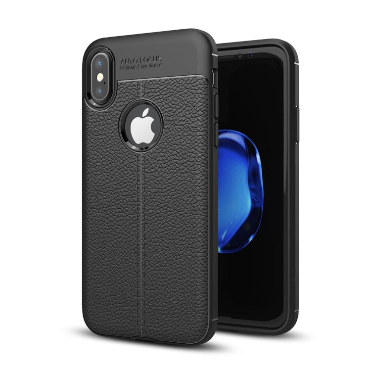 適用於iPhone X / XS 荔枝紋TPU手機保護殼