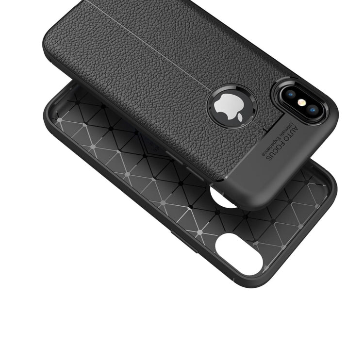 適用於iPhone X / XS 荔枝紋TPU手機保護殼