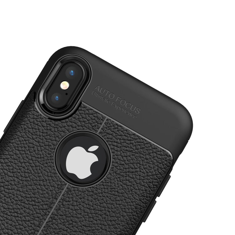適用於iPhone X / XS 荔枝紋TPU手機保護殼