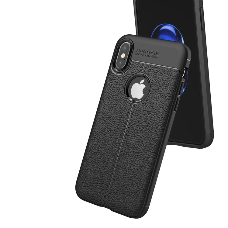 適用於iPhone X / XS 荔枝紋TPU手機保護殼