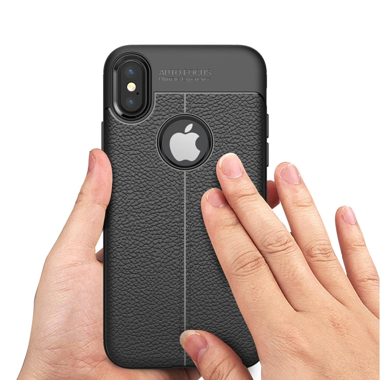適用於iPhone X / XS 荔枝紋TPU手機保護殼
