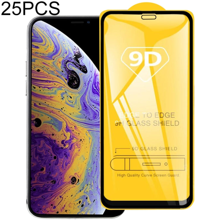 25個裝 9H 9D全屏鋼化玻璃保護膜 適用於 iPhone 11 Pro / XS / X