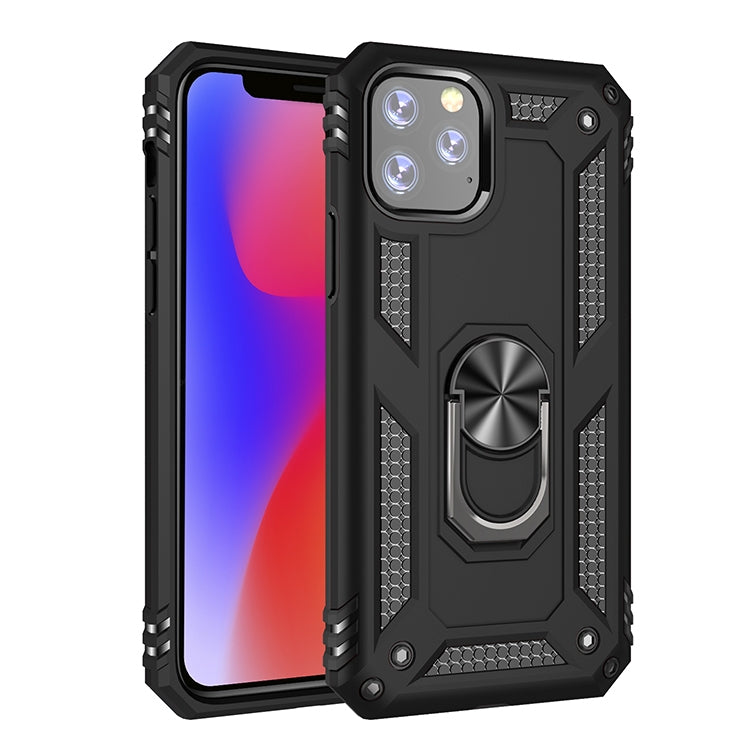 適用於 iPhone 11 Pro TPU + PC 軍士盔甲防摔保護殼，帶360度旋轉支架