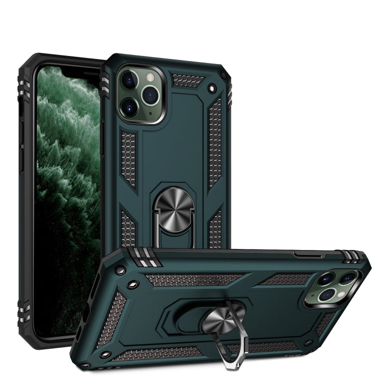 適用於 iPhone 11 Pro TPU + PC 軍士盔甲防摔保護殼，帶360度旋轉支架