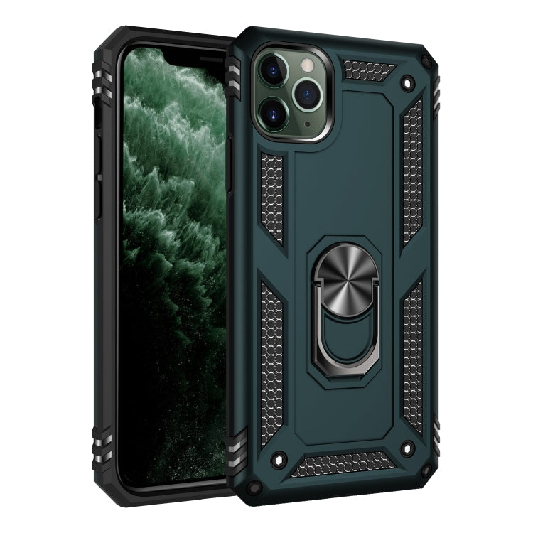 適用於 iPhone 11 Pro TPU + PC 軍士盔甲防摔保護殼，帶360度旋轉支架