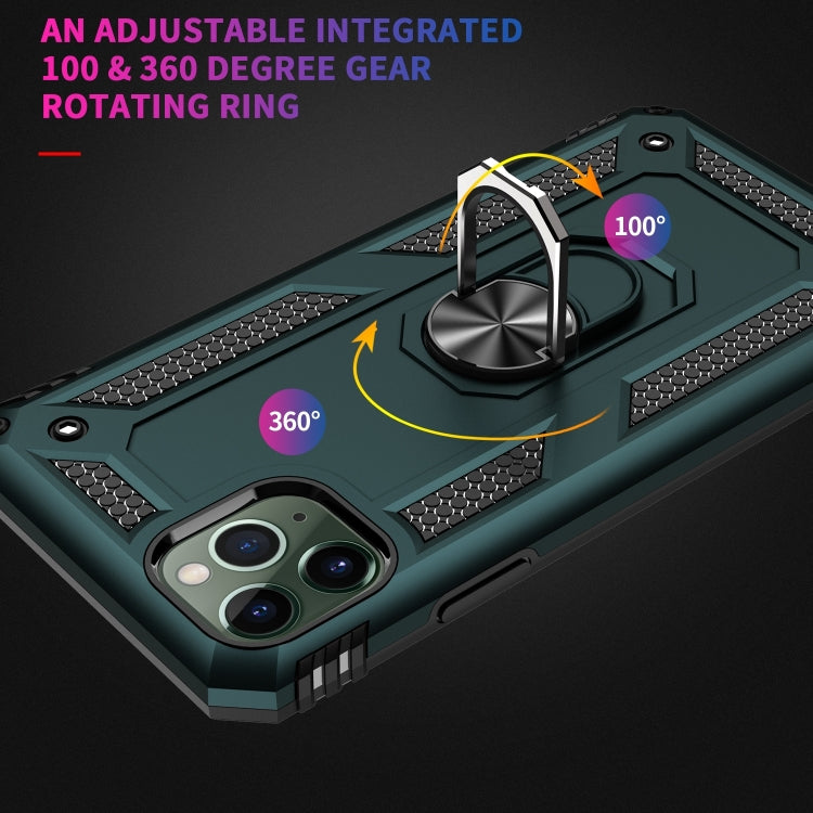 適用於 iPhone 11 Pro TPU + PC 軍士盔甲防摔保護殼，帶360度旋轉支架
