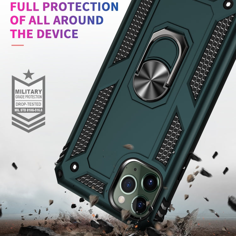 適用於 iPhone 11 Pro TPU + PC 軍士盔甲防摔保護殼，帶360度旋轉支架