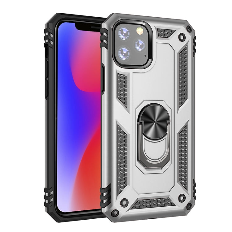 適用於 iPhone 11 Pro TPU + PC 軍士盔甲防摔保護殼，帶360度旋轉支架