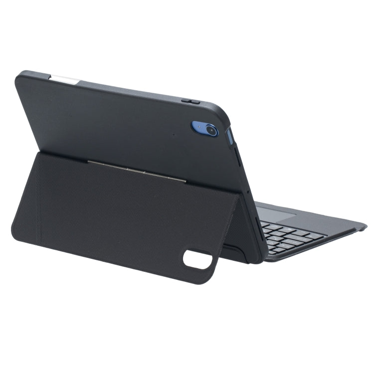 T10-AS For iPad 11 2025 / iPad 10th Gen 10.9 2022 Touch Backlight Split Type Bluetooth Keyboard Leather Case