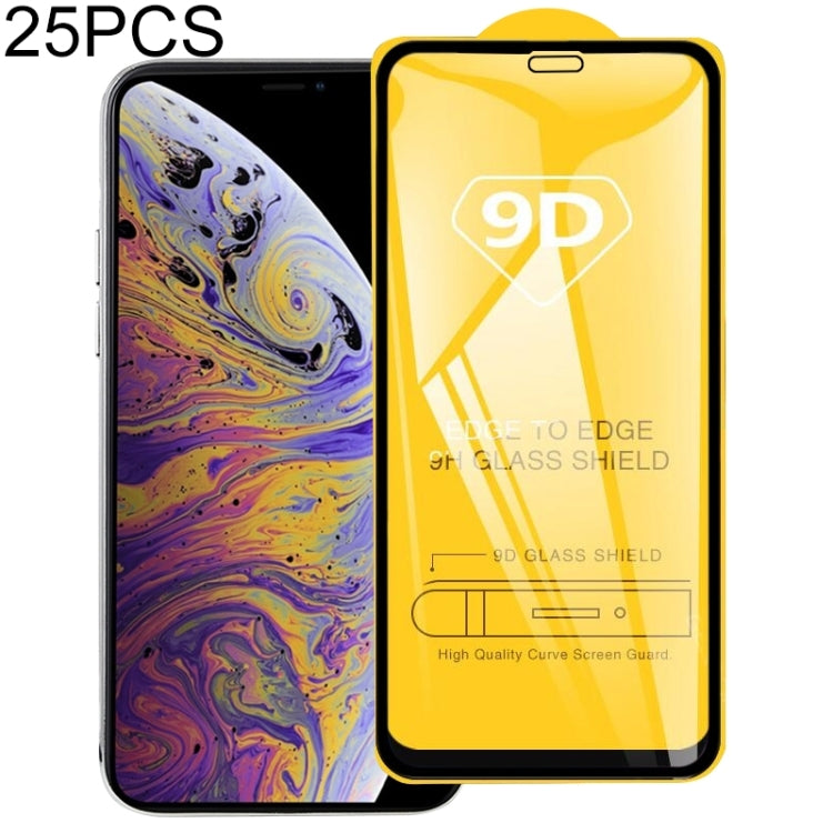 25個裝 9H 9D全屏鋼化玻璃保護膜 適用於iPhone XS Max / iPhone 11 Pro Max