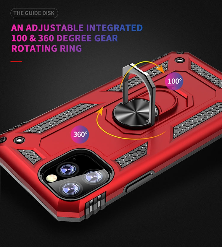適用於iPhone 11 Pro Max TPU + PC 軍士盔甲防摔保護殼，帶360度旋轉支架