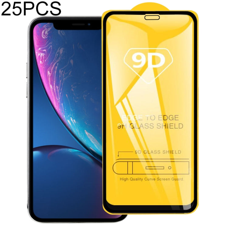 25個裝 9H 9D全屏鋼化玻璃保護膜 適用於iPhone XR / iPhone 11