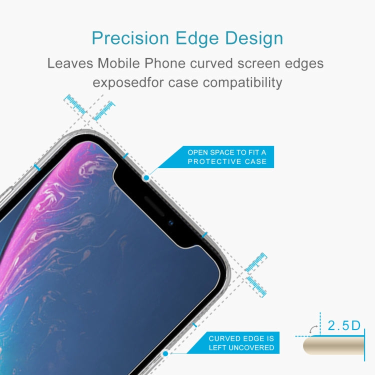 50個裝 0.3mm厚度2.5D 9H高清半屏鋼化玻璃膜 適用於iPhone 11 / XR