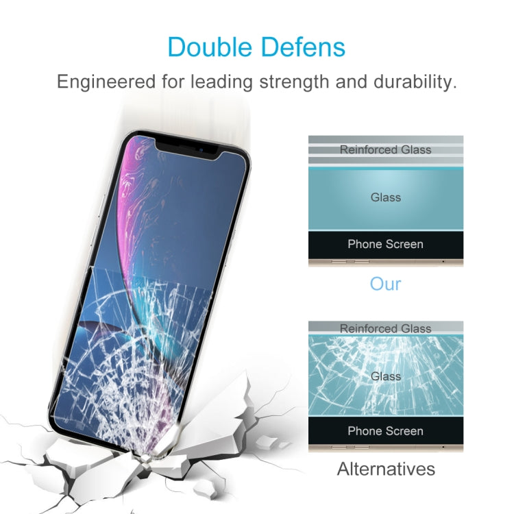 50個裝 0.3mm厚度2.5D 9H高清半屏鋼化玻璃膜 適用於iPhone 11 / XR