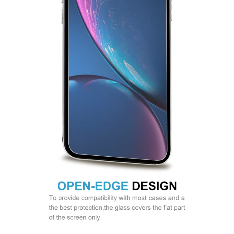 50個裝 0.3mm厚度2.5D 9H高清半屏鋼化玻璃膜 適用於iPhone 11 / XR