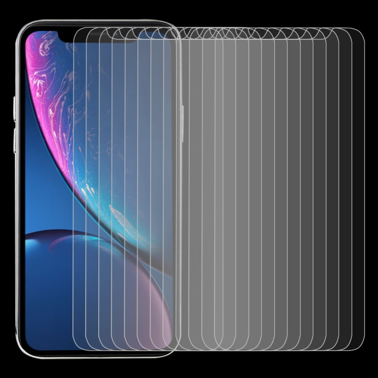 50個裝 0.3mm厚度2.5D 9H高清半屏鋼化玻璃膜 適用於iPhone 11 / XR