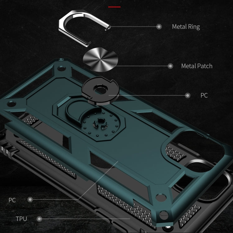 適用於 iPhone 11  TPU + PC 軍士盔甲防摔保護殼，帶360度旋轉支架