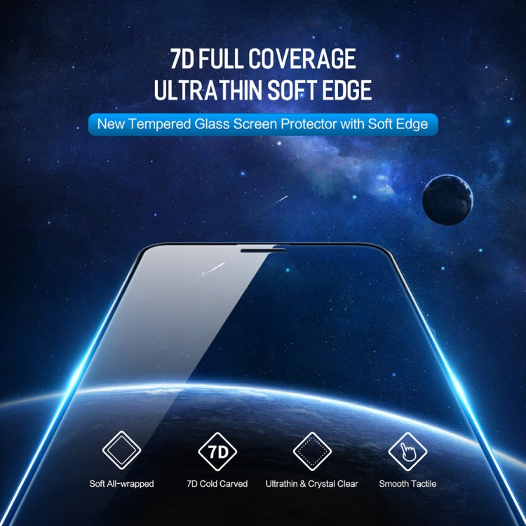 ROCK 適用於iPhone 11 Pro Max / XS Max 0.23mm軟邊7D曲面抗藍光全屏玻璃膜