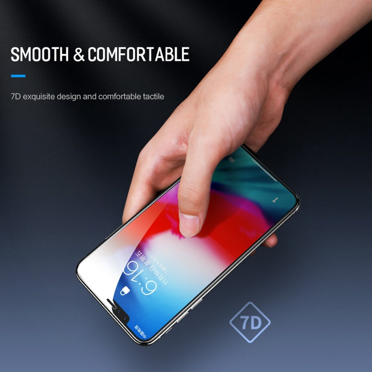 ROCK 適用於iPhone 11 Pro Max / XS Max 0.23mm軟邊7D曲面抗藍光全屏玻璃膜