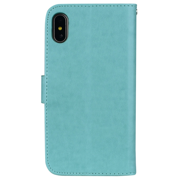 適用於iPhone XS Max  玫瑰壓紋左右翻蓋環保PU皮套 帶支架&卡槽&錢包
