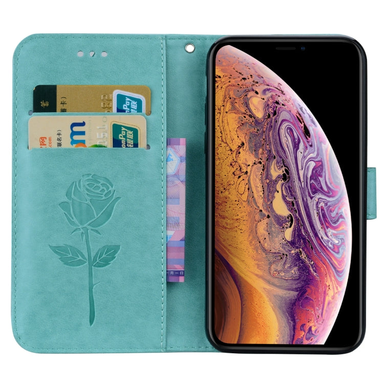 適用於iPhone XS Max  玫瑰壓紋左右翻蓋環保PU皮套 帶支架&卡槽&錢包