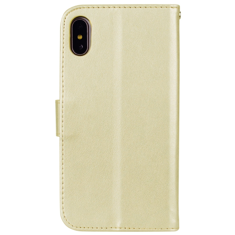 For iPhone XS Max Rose Embossed Horizontal Flip PU Leather Case with Holder & Card Slots & Wallet