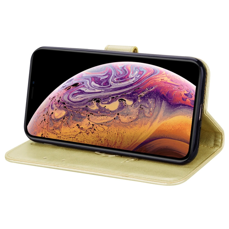 For iPhone XS Max Rose Embossed Horizontal Flip PU Leather Case with Holder & Card Slots & Wallet