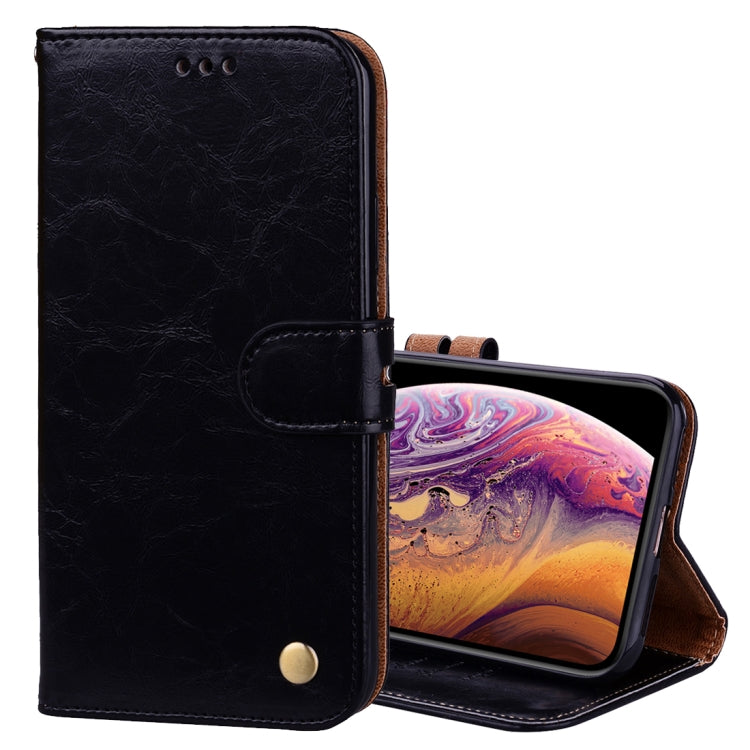 適用於iPhone XS Max  男女商務款油蠟紋左右翻蓋皮套 帶支架&卡槽&錢包