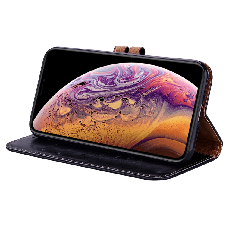 適用於iPhone XS Max  男女商務款油蠟紋左右翻蓋皮套 帶支架&卡槽&錢包