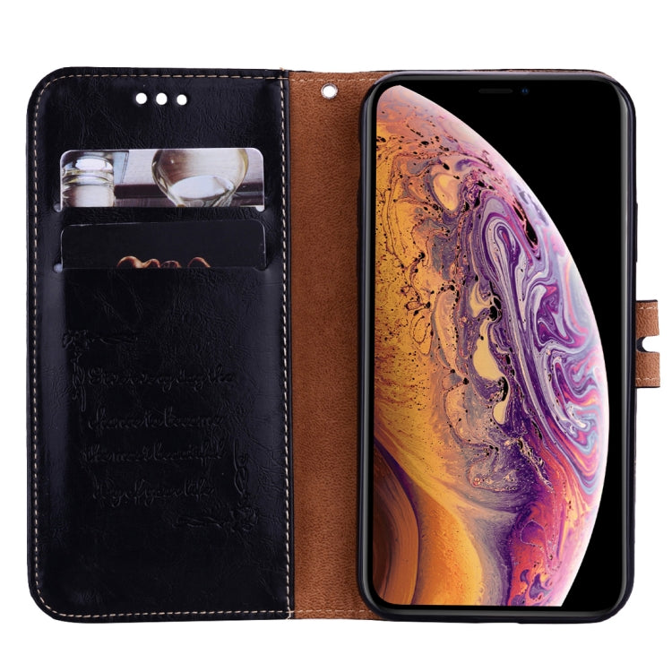 適用於iPhone XS Max  男女商務款油蠟紋左右翻蓋皮套 帶支架&卡槽&錢包