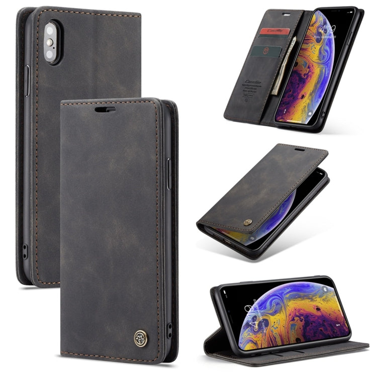 CaseMe-013 適用於iPhone XS Max 多功能復古磨砂左右開皮套，帶支架&卡槽&錢包