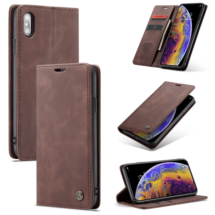 CaseMe-013 適用於iPhone XS Max 多功能復古磨砂左右開皮套，帶支架&卡槽&錢包