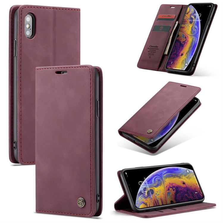 CaseMe-013 適用於iPhone XS Max 多功能復古磨砂左右開皮套，帶支架&卡槽&錢包