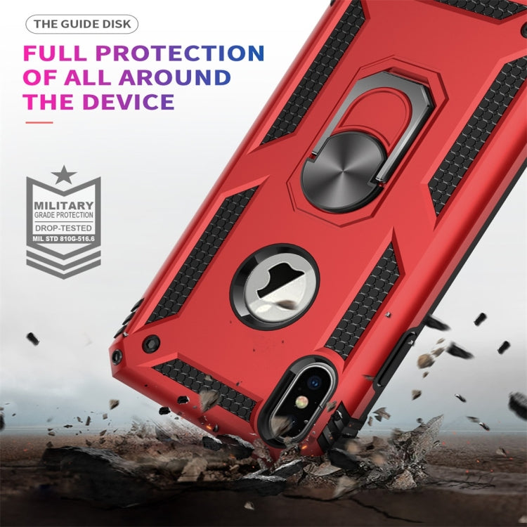 適用於iPhone XS Max TPU + PC軍士盔甲防摔保護殼，帶360度旋轉支架