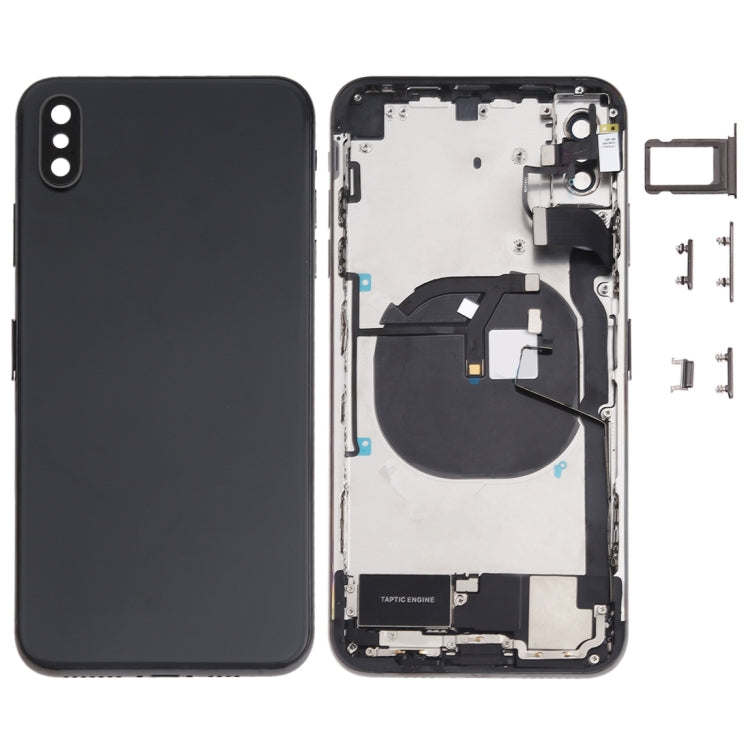 適用於iPhone XS Max 替換后蓋總成帶邊鍵&無線充電模塊&開機音量排線&卡托&馬達&喇叭&信號排線&相圈