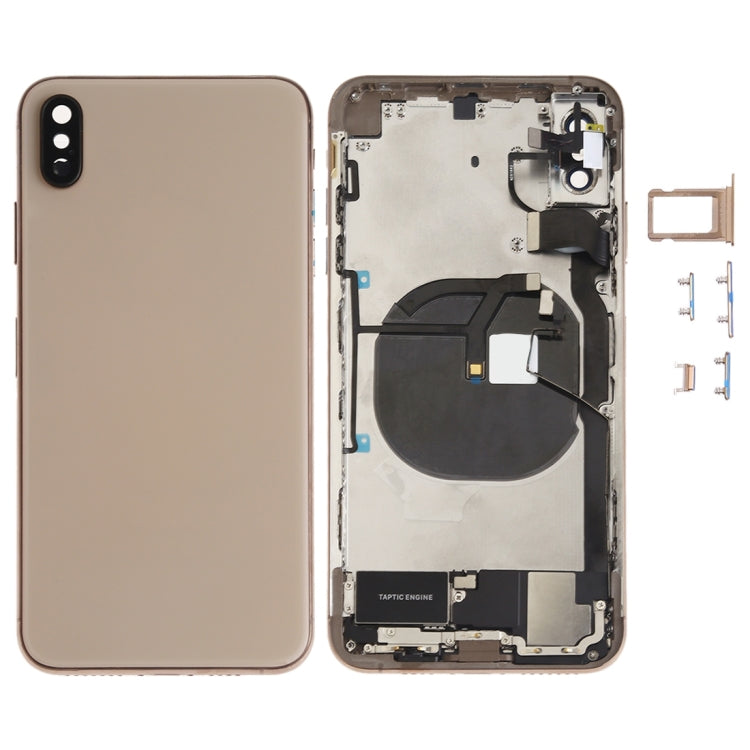 適用於iPhone XS Max 替換后蓋總成帶邊鍵&無線充電模塊&開機音量排線&卡托&馬達&喇叭&信號排線&相圈