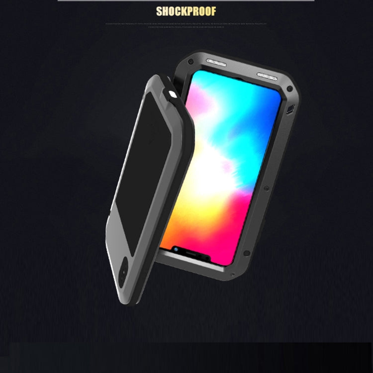 適用於iPhone XS Max LOVE MEI系列 硅膠+金屬 強力防塵防震防摔 手機保護殼