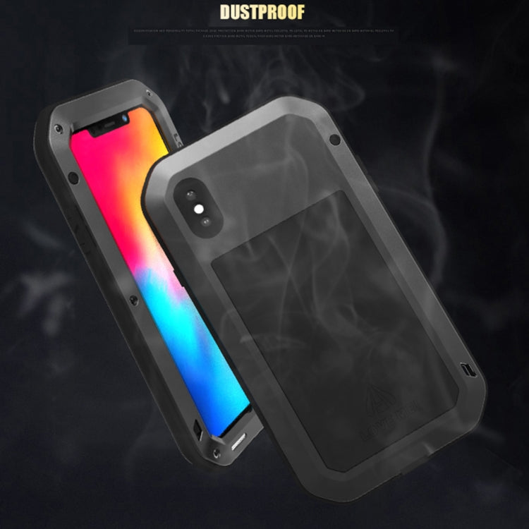 適用於iPhone XS Max LOVE MEI系列 硅膠+金屬 強力防塵防震防摔 手機保護殼