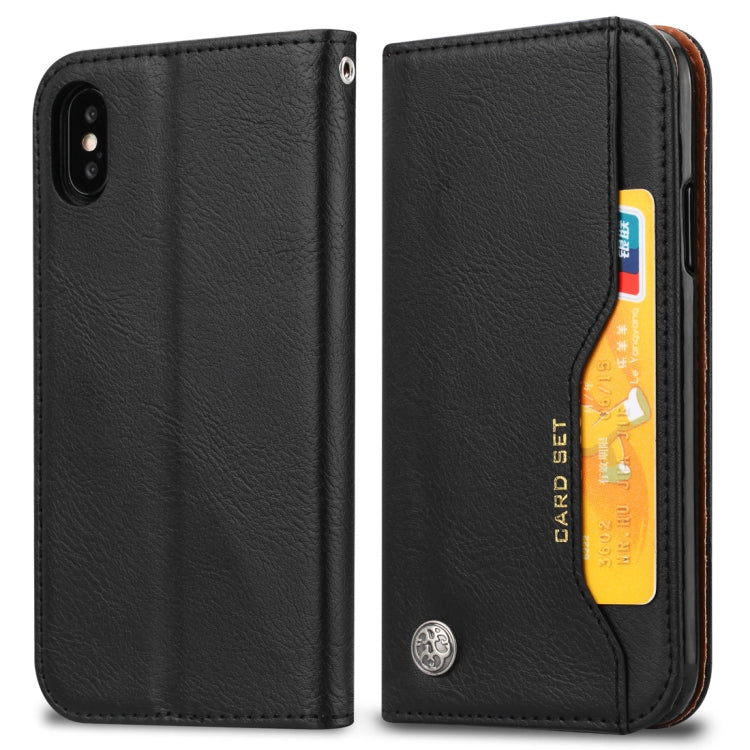適用於iPhone XS Max 揉皮紋左右翻蓋手機皮套 帶相框&支架&卡槽&錢包