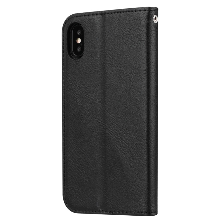 適用於iPhone XS Max 揉皮紋左右翻蓋手機皮套 帶相框&支架&卡槽&錢包