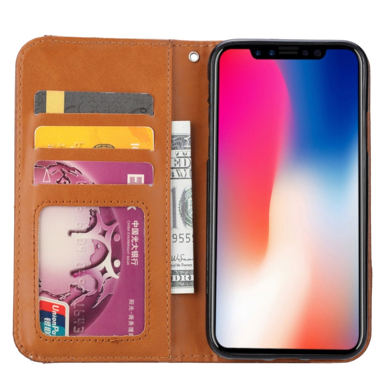 適用於iPhone XS Max 揉皮紋左右翻蓋手機皮套 帶相框&支架&卡槽&錢包