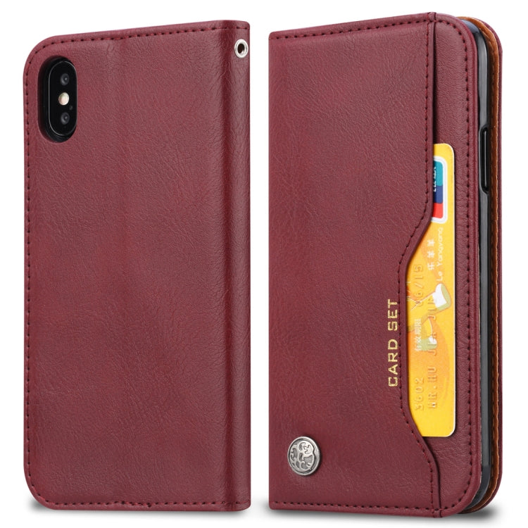 適用於iPhone XS Max 揉皮紋左右翻蓋手機皮套 帶相框&支架&卡槽&錢包