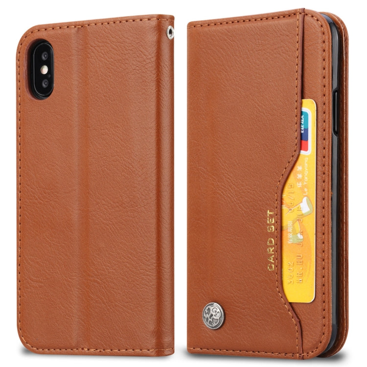 適用於iPhone XS Max 揉皮紋左右翻蓋手機皮套 帶相框&支架&卡槽&錢包