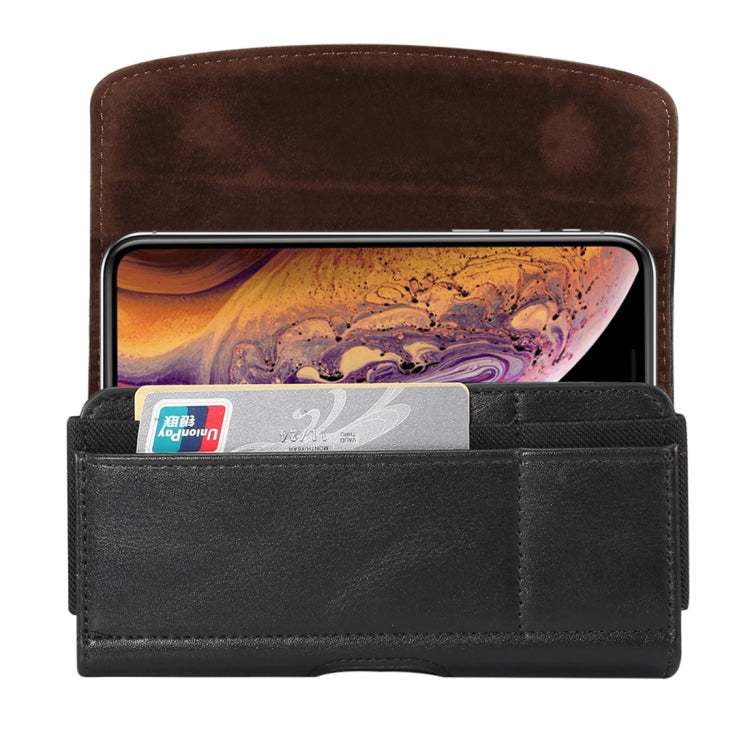 適用於iPhone XS Max 小羊皮彈力帶男士5.7-6.0英寸手機通用掛腰皮套卡槽