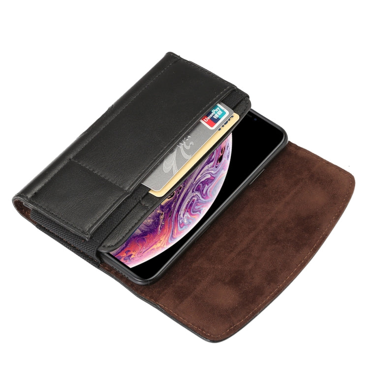 適用於iPhone XS Max 小羊皮彈力帶男士5.7-6.0英寸手機通用掛腰皮套卡槽