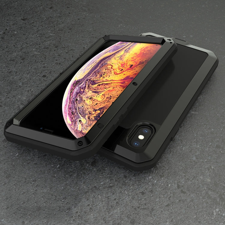 適用於iPhone XS Max 鋁合金+鋼化玻璃+硅膠三防保護殼