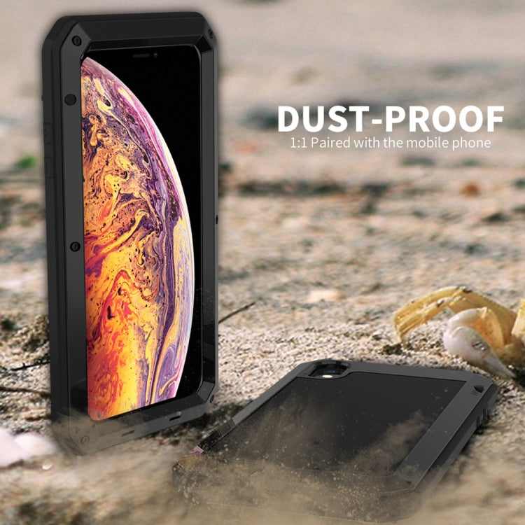 適用於iPhone XS Max 鋁合金+鋼化玻璃+硅膠三防保護殼