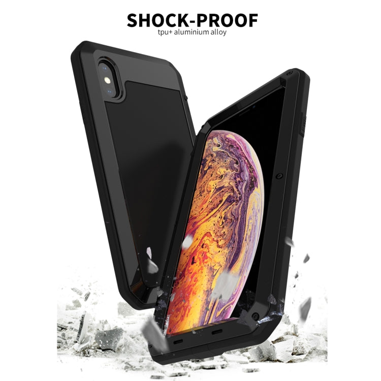 適用於iPhone XS Max 鋁合金+鋼化玻璃+硅膠三防保護殼