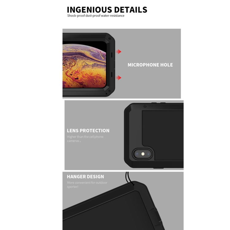 適用於iPhone XS Max 鋁合金+鋼化玻璃+硅膠三防保護殼