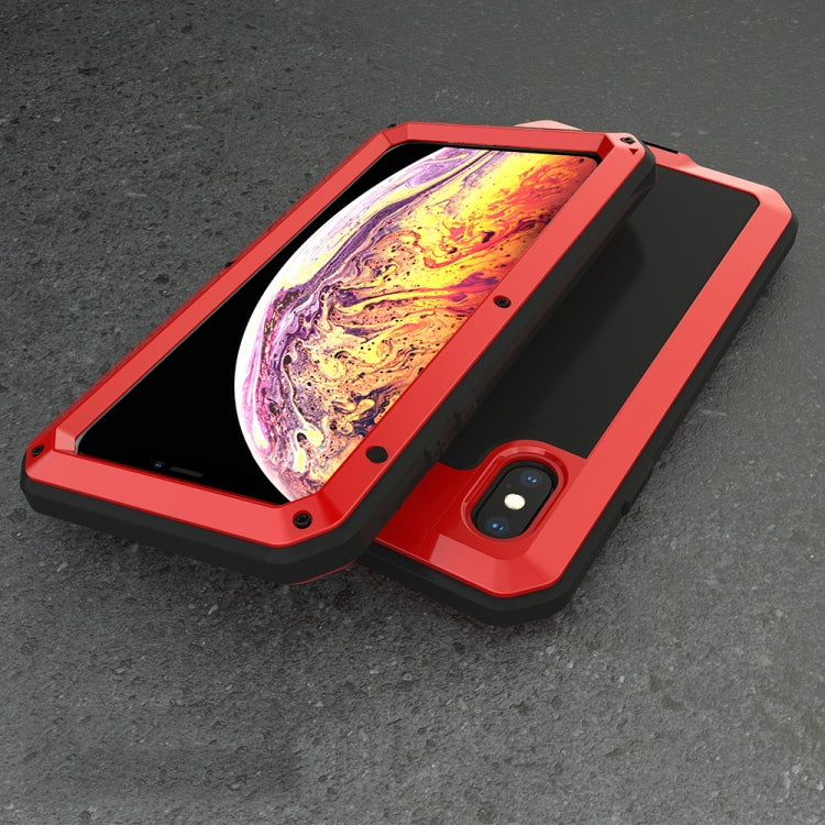 適用於iPhone XS Max 鋁合金+鋼化玻璃+硅膠三防保護殼